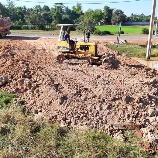 16K views · 208 reactions | Start Newly PROJECT!! Building New Road Working by Dozer D20P & 5T Dump Truck Overloading Soil | BulldozeR PoweR | Facebook