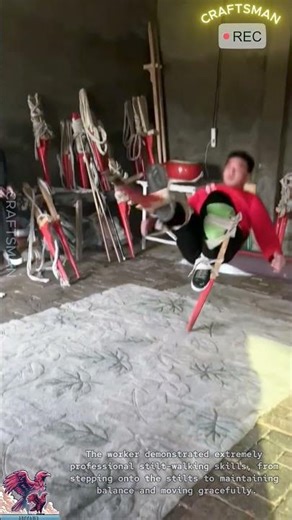 Ultimate amazing stilt standing skill! #video #vairal