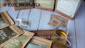 100% Propertea Organic Green Tea Bags, 100 Count Eco-Friendly Tea Bags, Light Taste, Caffeinated, Rich in Antioxidants, Resealable Pouch
