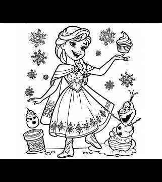 Beautiful Disney princess Elsa drawing, how to draw Elsa from Frozen, frozen colouring pages