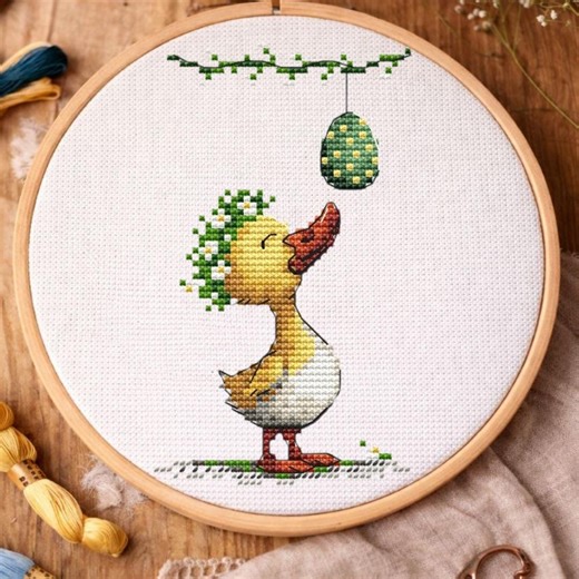 Duck Cross Stitch Pattern PDF | Baby Nursery Embroidery Design | Instant Download - Etsy
