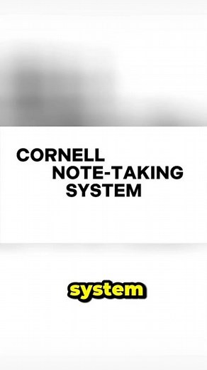 Cornell Note-Taking System explained in 60 seconds #cornellnotetaking #notetakingsystem #study