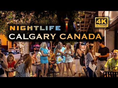 【4K】Calgary Nightlife in Downtown on Stephen Ave | 4k Walking #canada #calgary #alberta #nightlife