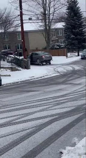 Tow Truck Loses Control While Towing on Icy Hill 🚨