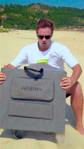 A perfect beach day means sunshine clean power! ☀️⚡ The AFERIY P310-3600W keeps charging via solar while you enjoy the sand and waves. #aferiy #renewableenergy #outdoorpower #solarpanel #solarenergy | Aferiy