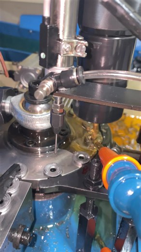 Nuts get perfectly threaded in seconds !#creatorsearchinsights #autoparts #fyp #cnc #TappingMachine