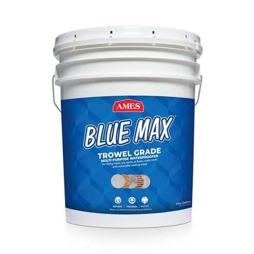 Check The Home Depot's Q&A Before Buying: Ames Blue Max 5 gal. Liquid Rubber Waterproof Patch Trowel Grade