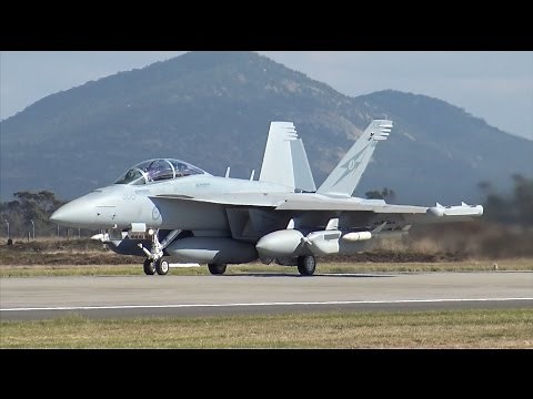 Boeing EA-18G "Growler" Attack Aircraft Full Afterburner takeoff!
