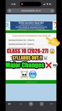 😱CLASS 10 CBSE New “Syllabus OUT” 2026-27🔥|| Big Changes in Board Exam 2027 !!