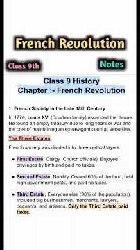 CBSE class 9th History chapter French Revolution notes 🔥✨#notes #class9th #education #history #exam