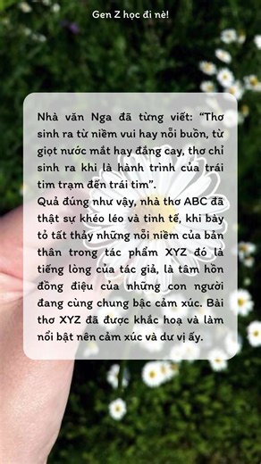Mẫu mở bài chung cho thơ #nlvh | Góc Văn Chương