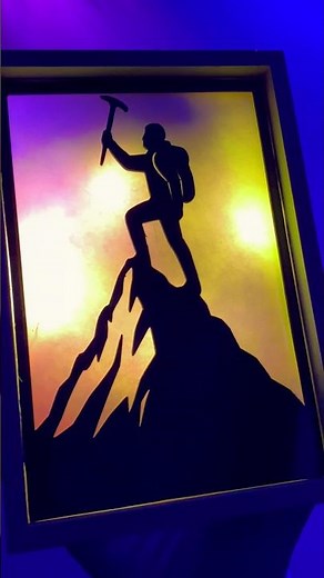 Epic Mountain Climber Shadow Box - Satisfying Craft Process #picoftheday #homedecor #satisfying