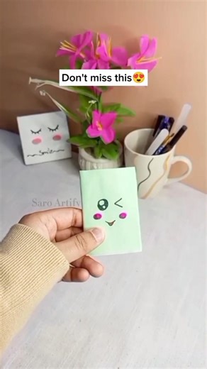 DIY Mini Notebook 😳📒 Easy Paper Craft #saroartify #shorts
