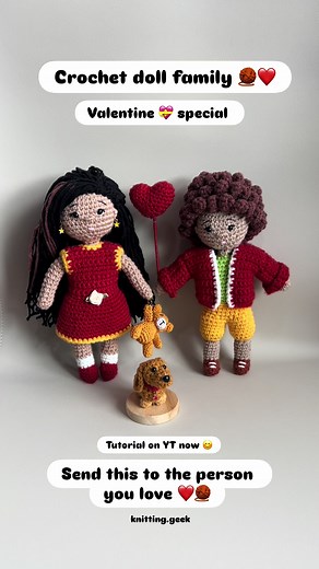 Crochet Doll Family Valentine's Tutorial