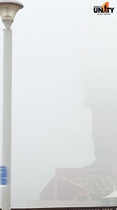 Winter wonderland awaits at the #StatueOfUnity! Step into the cool embrace of unity as the iconic statue stands tall amid the enchanting fog. Experience the magic of the season and create unforgettable moments in this serene winter paradise. #WinterMorning #WinterAtSoU | Statue of Unity