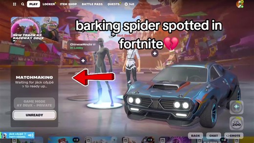 Barking Spider Encounter in Fortnite Gameplay