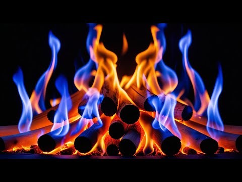 🔥Cozy Night and Fire Serenity – Calm Crackling and Colorful Flames Creating a Warm 4K Fireplace Mood