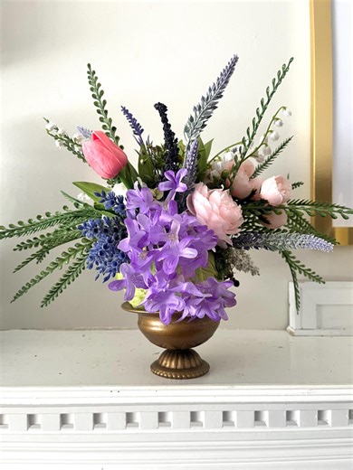 Spring Blooming Cabbage Centerpiece - Mantel Arrangement-hydrangea,lavender Roses-easter Floral Decor-mothers Day Gift - Etsy