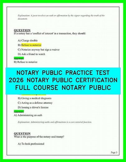 Notary Public Certification 2026 Practice Test | Full Course + Exam Questions & Answers