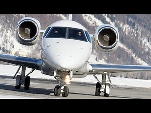 Legacy 600 Embraer ERJ-135BJ | Take-Off at St. Moritz Engadin Airport 4K