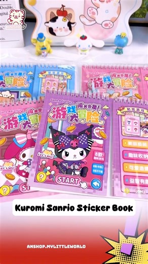 kuromi sanrio adventure game sticker book | sách nhãn dán trò chơi thú vị