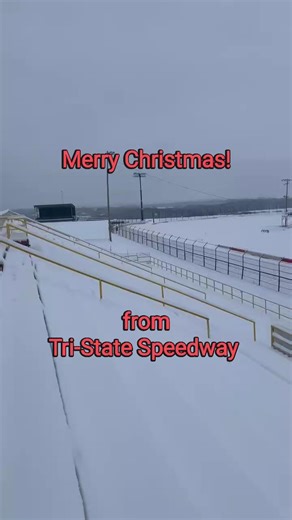 Even though it's 80 degrees on Christmas 2025 at the mighty Tri-State Speedway, thanks to Ty Evans, we have this video from the mighty Tri-State Speedway covered in snow! #MightyTSS #merrychristmas @topfans | Tri-State Speedway