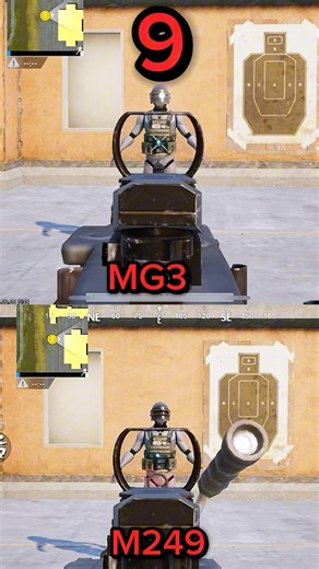 "MG3 vs M249 🔥 Level 3 Vest Test | BGMI Training Ground #bgmi #gaming #shorts