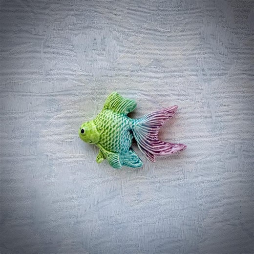 Rainbow Ceramic Fish, Hand Painted Art Tile, Seascape Mosaic Supply - Etsy