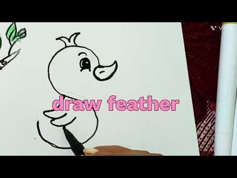 Easy Duck Drawing from S |step -by-step Duck drawing 🐤📝📝