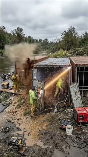 Abandoned Shipping Container by the River Restored to Luxury Home #short #us