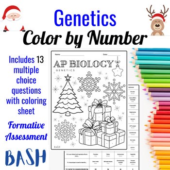 AP Biology Genetics Color-by-Number Christmas Edition | Advanced Genetics Review