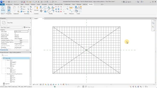 aligner le motif de surface sur les éléments modifiés par la forme