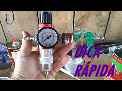 How to install an air filter with a pressure regulator on a compressor.