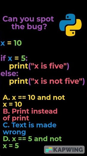 Can You Spot The Bug In This Python Code? Pt. 4 #coding #python #short #shorts #debugging #puzzle