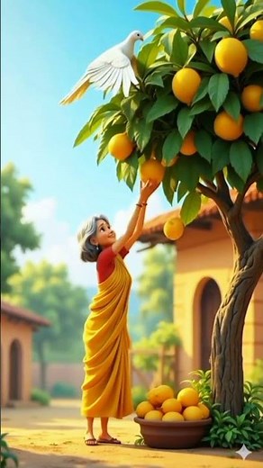The Old Woman and the Lemon Tree | A Heartwarming Village Story 🍋🕊️ #animation #cute