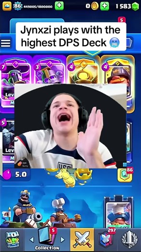 Jynxzi plays with the highest DPS Deck 🥶 | #jynxzi #clashroyale #jynxziclips #fyp