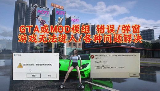 GTA或MOD模组 各种错误弹窗问题解决 - 游戏无法进入和闪退崩溃问题讲解教程