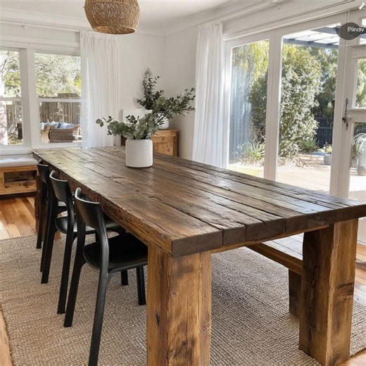 Rustic Table - Scandinavian Table - Custom Size Table - Extendable Dining Table - Oak Table - Walnut Table - Slab Table - Etsy