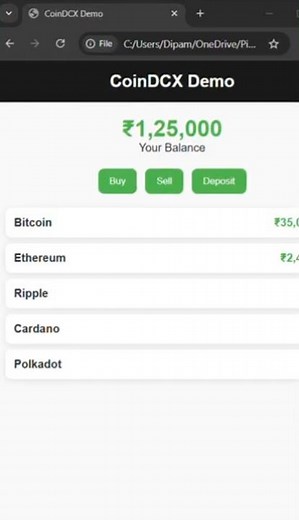 CoinDCX App Home Page Using JavaScript | HTML CSS JS UI Clone Tutorial