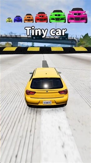 Tiny & Huge cars vs Giant Speed Bump