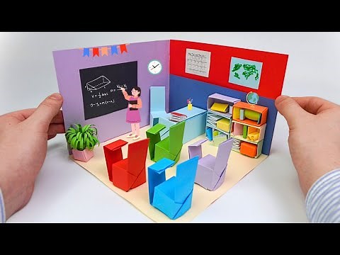 Paper Classroom: DIY Miniature School Room | easy paper crafts