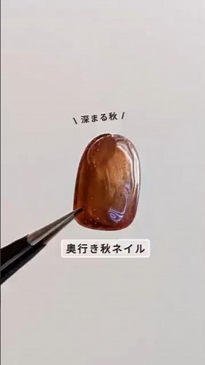 角度によって光り方が変わる奥行き秋ネイル🌰🍂 #pr #セルフネイル #ネイルタウン #マグネットネイル