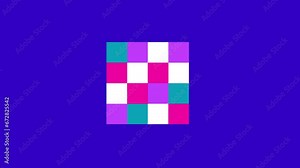 3D drop-down cube made of geometric shapes. Seamless animation cubic transforming Stock Video