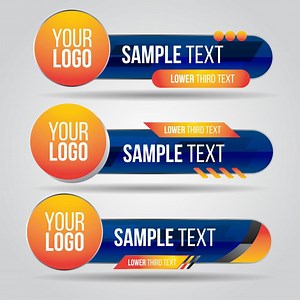 Download Lower third blue abstract banners for video for free