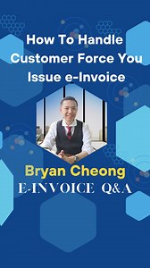 How to handle customer force you to issue e-Invoice Malaysia e-Invoice implementation separate in 3 stages. During transition period, if you are not e-Invoice company but your customer force you to issue e-Invoice, what should you do. Le? check out the solution with Bryan Cheong. Ask Bryan Cheong Website https://syntech.com.my/ask-bryan-cheong/ Syntax Technologies Bryan Youtube Channel https://www.youtube.com/@syntaxtechnologies Syntax Technologies Bryan TikTok Channel https://www.tiktok.com/@sy