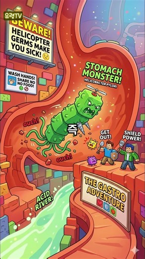 Scary bacteria that fly around like helicopters live there! 🚁 #HelicobacterPylori #StomachHealth ...