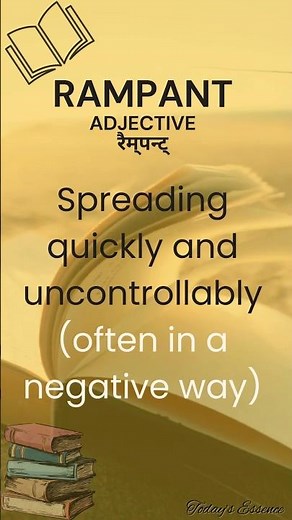 Simple Meaning of Rampant | #TodaysEssence #Rampant #Shorts