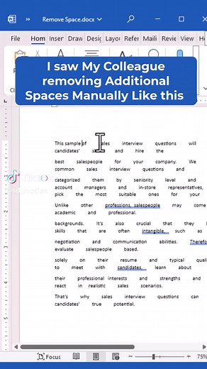 How to Remove Extra Spaces in a Word Document with One Click