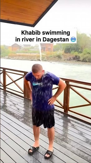 Khabib swimming in river in Dagestan 🥶