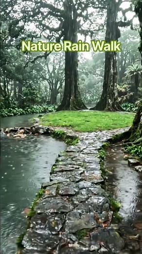 Nature Rain Walk 🌧️🌿 | Peaceful Forest Footsteps & Rain Sounds • No Music
